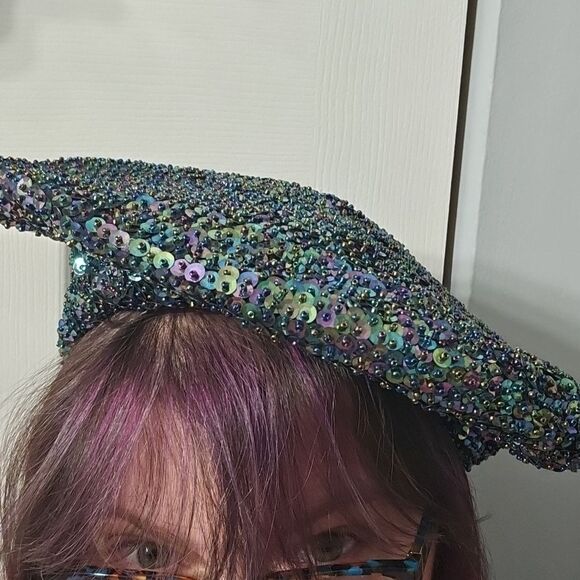 Vintage 1980s JC Statement Beret With Iridiscent Sequins - Picture 7 of 9